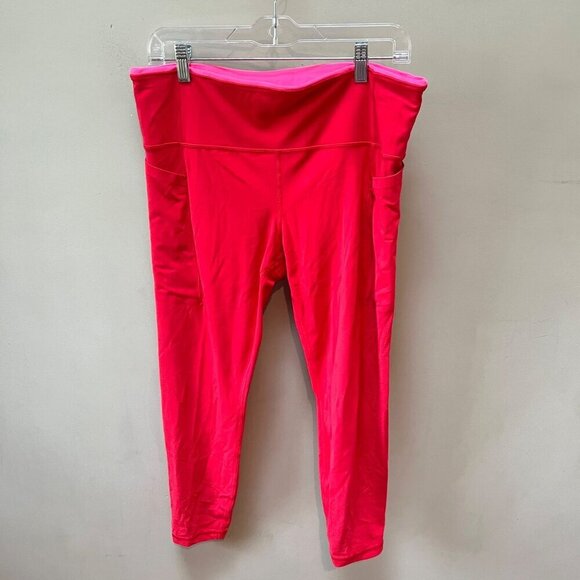 Athleta Women's XL‎ Red High-Waisted Cropped Leggings - Picture 1 of 4